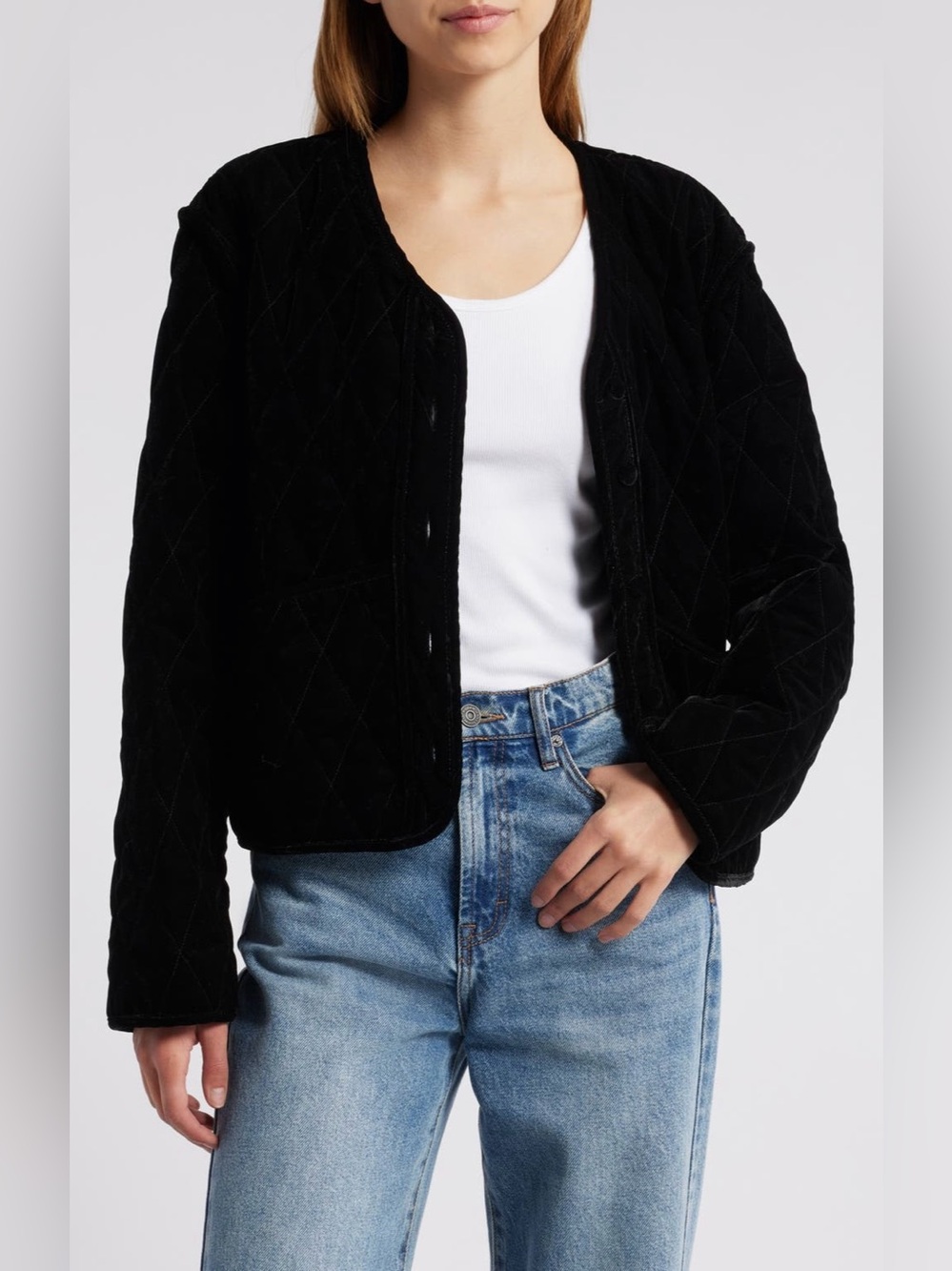 Rails Kiko Quilted Velvet Jacket
Black in Black Velvet